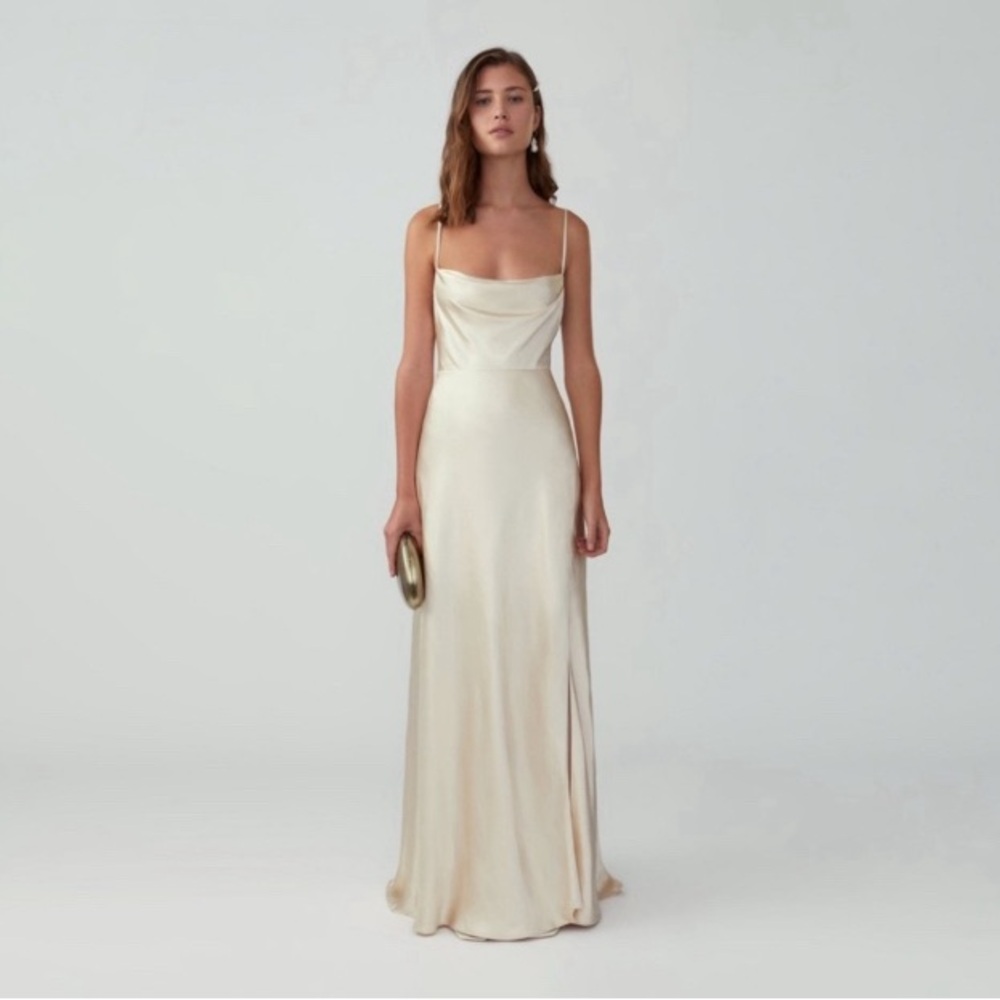 Fame and Partners Cream Maxi Dress NWT